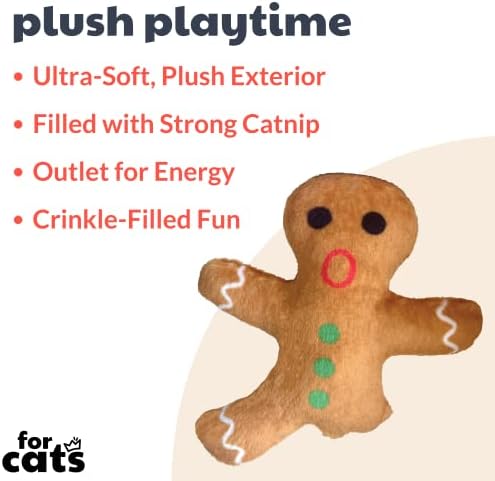 Huxley & Kent Plush Cat Toy | O Snap | Christmas Holiday Strong Catnip Filled Cats Toy | Plush Interactive Kitten and Cat Toy with Catnip and Crinkle | Kittybelles - Image 2