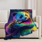 Panda Blanket Colorful Panda Butterfly Animal Lover Throw Blankets Gifts for Girls Boys Kids Soft Cozy Fleece Plush for Couch Sofa Bed 80"x60" - Image 3