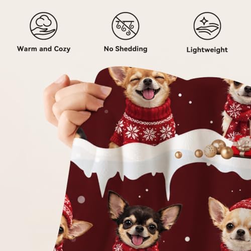 Christmas Chihuahua Throw Blanket Cute Dog Snowflake Gifts 40''x50'' - Image 7