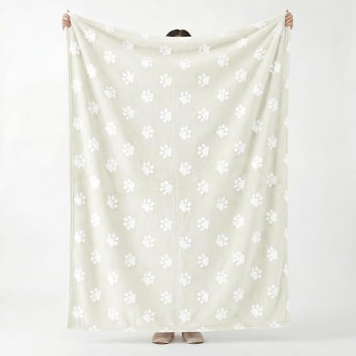 Horaldaily Beige Dog Paw Shape 3D Textured Throw Blanket 50x60 - Image 4