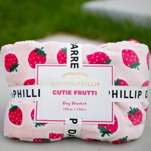 Darren & Phillip Cutie Frutti Strawberry Blanket - Ultra-Soft Blankets Made with Plush Fleece - Perfect as a Dog Bed Blanket or for Cuddling with Your Pup - Ultra-Snuggly Blankets for Dogs & Humans - Image 6
