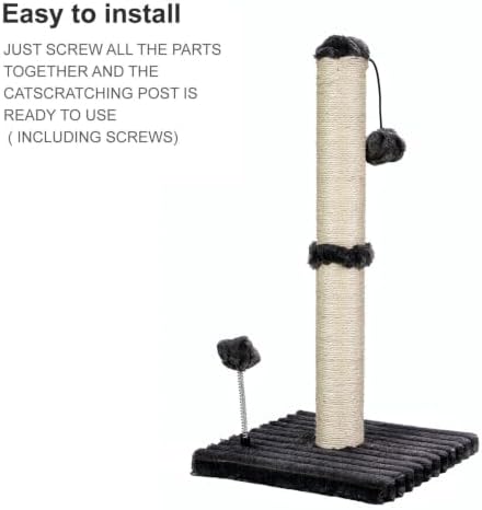 MECOOL Cat Scratching Post Premium Basics Kitten Scratcher Sisal Scratch Posts with Hanging Ball 22in for Kittens or Smaller Cats (22 inches for Kitten,Charcoal Gray) - Image 7