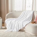 Bedsure Soft Throw Blanket for Couch Decor Gifts Bright White 50"x60" - Image 6