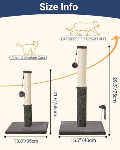 Happi N Pets Cat Scratching Post, Cat Scratchers for Indoor Cats with Toys - Image 3