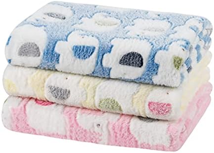 Dono 1 Pack 3 Dog Blankets, Soft Fluffy Fleece Pet Blanket Warm Sleep Mat Paw Print Design Puppy Kitten Throw Blankets Doggy Blanket for Dogs by Dono