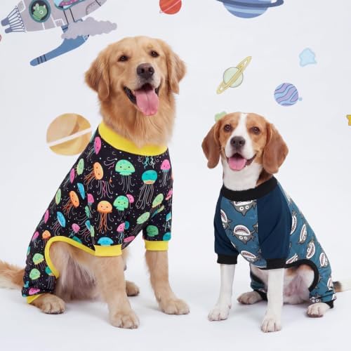XPUDAC 4 Pack Dog Pajamas for Small Dogs Boy Puppy Pjs Onesies Clothes, XL - Image 4