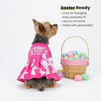 Fitwarm Eggstra Cute Easter Outfit, Bunny Dog Dress, Holiday Dog Clothes, Cat Clothing, Hot Pink, Large - Image 7