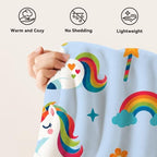 Rainbow Unicorn Throw Blanket Fantasy Magic Gifts for Kids 60''X80'' - Image 7