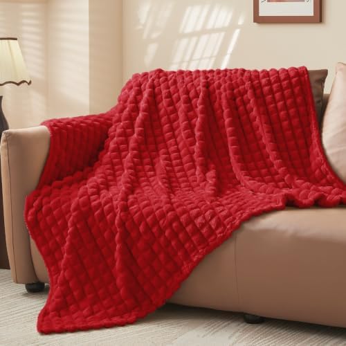 BEDELITE Red Fleece Twin Blanket for Couch Dorm Room Decor, 60x80 Inch - Image 7