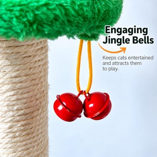 Christmas Tree Cat Scratcher with 8 Interactive Toys, Multi-Level Cat Tower - Image 6