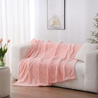 Light Pink Fleece Throw Blanket 60”×80” for Couch Sofa Livingroom - Image 5