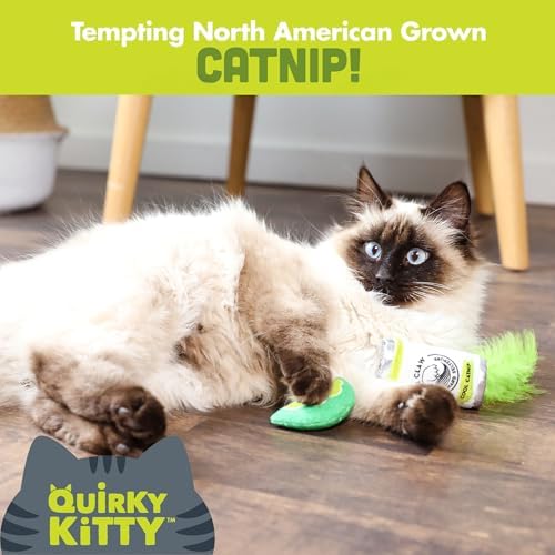 Quirky Kitty Whisker Claw and Lime Catnip Crinkle Plush Cat Toy, Pack of 2 - Image 3