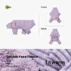 Fitwarm Spliced Dog Flecce Pajamas, Fuzzy Winter Clothes for Small Dogs Boy, Girl, Cozy Pet Coat, Purple, Large - Image 5