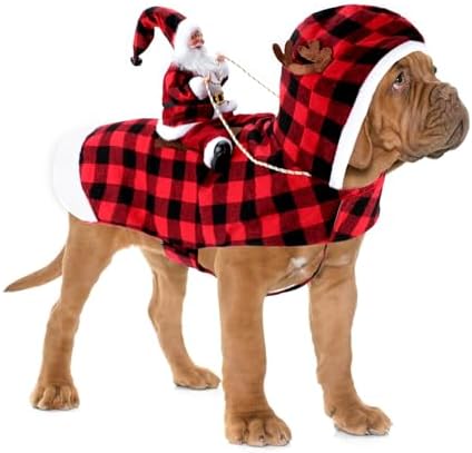BWOGUE Santa Dog Costume, Dog Christmas Outfit, Santa Rider Costume, Size M by BWOGUEPetHome