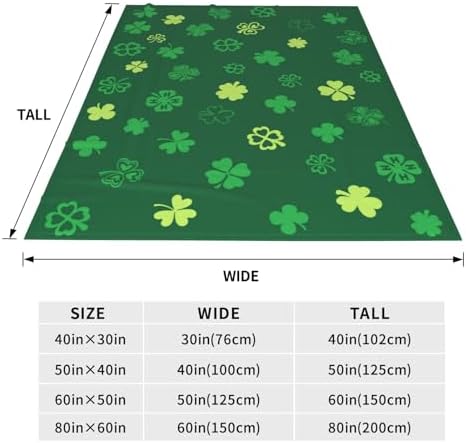 Happy Saint Patrick's Day Green Clover Throw Blanket, Shamrocks Lucky Irish Soft Cozy Blanket, Lightweight Warm Flannel Fleece Blanket for Sofa Bed Couch Chair 40" x 50" - Image 7