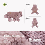 Fitwarm Collared Neck Fleece Dog Pajamas, Thermal Winter Clothes for Small Dogs Girl, Cozy Pet Outfit, Pale Violet Red, Large - Image 5