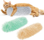 Nydotd 3pcs Cat Toys Cat Pillows, Catnip Toys Interactive Cat Kicker Toy Soft and Durable Plush Fabric Kick Sticks Chasing Chewing Filled Chew for Puppy Kitty Exercise (Gray, Beige, Grass Green) - Image 5