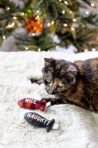 Pearhead Naughty Or Nice Christmas Cat Toy Set, Holiday Pet Owner Gift, Christmas Must Have Toy Set, Cat Teaser Toy, with Catnip Pouch, Set of 2 - Image 3