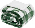 Touchat Sherpa Plaid Twin Blanket 60" X 70", Fuzzy Fluffy Soft Cozy Throw Blanket, Twin Size Plush Fleece Flannel Plush Microfiber Blanket for Couch Bed Sofa (GreenWhite) by TOUCHAT