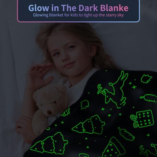 Christmas Blanket for Boys, Christmas Glow in The Dark Blanket for Kids/Toddler/Baby, Soft Fleece Blankets and Throw, Birthday 50"x 60" - Image 2