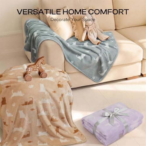 Luciphia 3 Pack Cute Cat Blankets Cozy Small Throw for Pet Puppy,23"x16" - Image 5