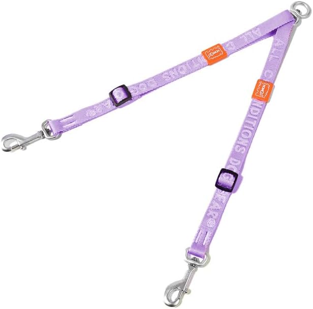 HOWGO Double Dog Leash,Tangle-Free 360 Swivel(Lavender, Pro M-L Splitter) | Individually Adjustable Length, Coupler Leads 2 Dogs,Aviation Aluminum Hooks,Durable Nylon,No-Tangle Walking,All Breeds