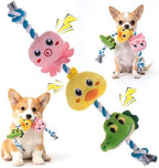 EXPAWLORER Dog Squeaky Toys - Interactive Tug of War Plush Animal Rope Toy by EXPAWLORER