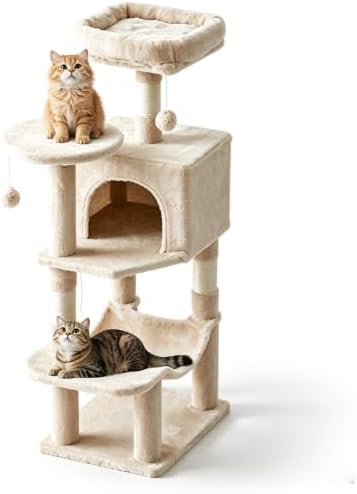 DUMOS Small 44 Inch Cat Tree Tower with Natural Sisal Scratching Posts by DumosLifestyle