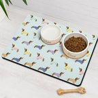 Dachshund Dog Food & Water Mat, Pet Feeding Mat for Floor Non-Slip Waterproof, Super Absorbent Cat Bowl Mat, Easy to Clean Eco-Friendly Durable Pet Placemat,12" × 20" by Stunnoosy