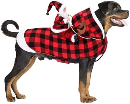 BWOGUE Santa Dog Costume, Dog Christmas Outfit, Santa Rider Costume XL Size by BWOGUEPetHome
