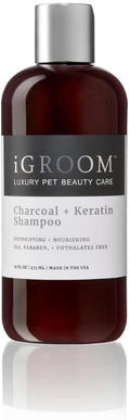 iGroom Charcoal Keratin Dog Shampoo, Luxury Pet Beauty Care, Protect Coat and Skin, Detoxifies with Charcoal, Made in USA, 16 oz