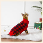 PUMYPOREITY Holiday Plaid Cat Sweaters for Cats Only, Cozy Knit Wear - Image 4