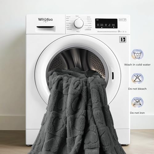 Luciphia Small Dog Blanket Washable Pet Bed Cover Soft Fluffy Puppy Blanket with Premium Fleece 300GSM Cozy Calming Cat Blankets for Indoor Cats Grey 57x40 inch - Image 5