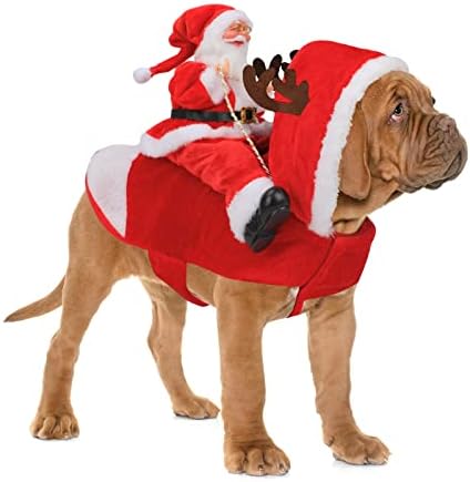 BWOGUE Santa Dog Costume, Dog Christmas Outfit, Santa Rider Costume, Size S by BWOGUEPetHome