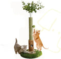 Cat Scratching Post, Two Tone Tall Sisal Scratch Pole For Indoor Cats,Artificial Turf Base Cat Tower With Hanging Toy,Double Ball Track & Simulated Mouse Hole,Strong Post For Kittens/Cats (35 in Post) by Unknown