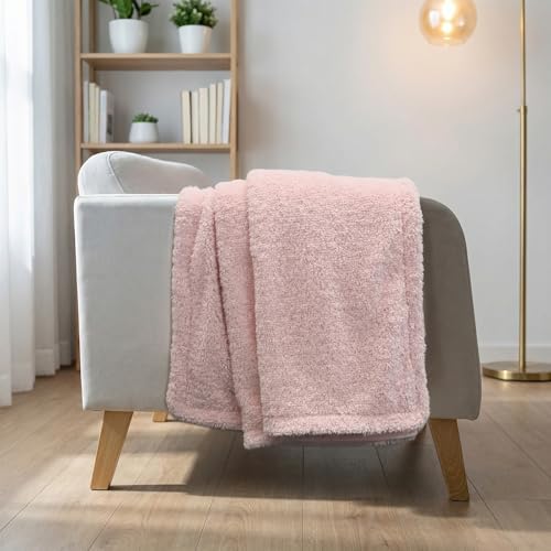 Reversible Pink Throw Blanket for Girls, 40x60 Inches - Image 2