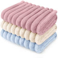 LINENLUX 1 Pack 3 Fleece Dog Blanket Soft Warm Cat Pink/White/Blue Large by LINENLUX
