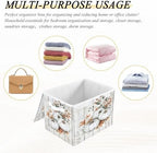 Bolaz Storage Bins with Lids and Handles,White Pumpkin Wood Storage Box Basket with Cover Collapsible Organizer Containers for Home Closet, Shelves - Image 7