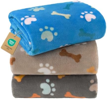 Luciphia 3 Pack Cute Dog Blankets Soft Fleece for Small Puppy Cat,23"x16" by luciphia