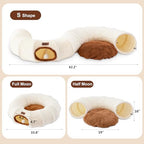 ZOMISIA Large Cat Tunnel Bed for Indoor Cats, Donut Peekaboo Tunnel,Grey - Image 4