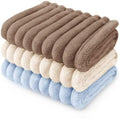 LINENLUX 1 Pack 3 Fleece Dog Blanket Soft Warm Cat Brown/White/Blue Large by LINENLUX