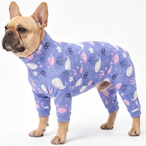 Dog Pajamas for Medium Large Dogs, Soft Stretch Four Legged Dog Onesie, Cute Printed Dog Jammies, Cozy Full Body Dog Sleepwear Clothes for Indoor Sleeping by WelcometothePAWPRINTPAL