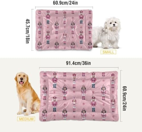 Christmas Nutcrackers Pinks Dog Bed Mat 18"x24" - Image 2
