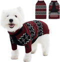 ROZKITCH Dog Sweaters for Small Medium Dogs Boy Girl, Christmas Sweater Holiday Outfit, Classic Fair Isle Pattern Knit Pullover, Warm Winter Clothes for Cats Small Dogs DarkRed M by ROZKITCH