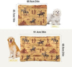 Dog Bed Mat Western Cowboy American Washable Anti-Slip Bottom Comfy Kennel Pad Cat Crate Pet Pad 18 x 24 Inches - Image 2