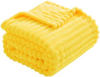 Bright Yellow Fleece Throw Blanket 90”×90” for Couch Sofa Livingroom - Image 3