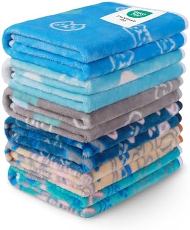 1 Pack 6 Blankets Dog Cat Soft Fluffy Fleece Pet Blanket Warm Cute Print Design Puppy Kitten Blanket Doggy CAT Medium (30" x20") by luciphia