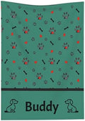 Personalized Puppy Name Blanket, Custom Dog Name Green Truck Blankets, Gift for Girls Personalized Puppy Name Lover, 60"x80" Soft Lightweight Plush Throw Blanket for Couch Bed Sofa Decoration by JUNYI