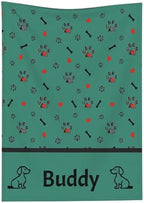 Personalized Puppy Name Blanket, Custom Dog Name Green Truck Blankets, Gift for Girls Personalized Puppy Name Lover, 60"x80" Soft Lightweight Plush Throw Blanket for Couch Bed Sofa Decoration by JUNYI