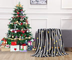Elegant Comfort Luxury Velvet Super Soft Christmas Prints Fleece Blanket-Holiday Theme Home Décor Fuzzy Warm and Cozy Throws for Winter Bedding, Couch and Gift, 50 x 60 inch, Golden Hearts - Image 2